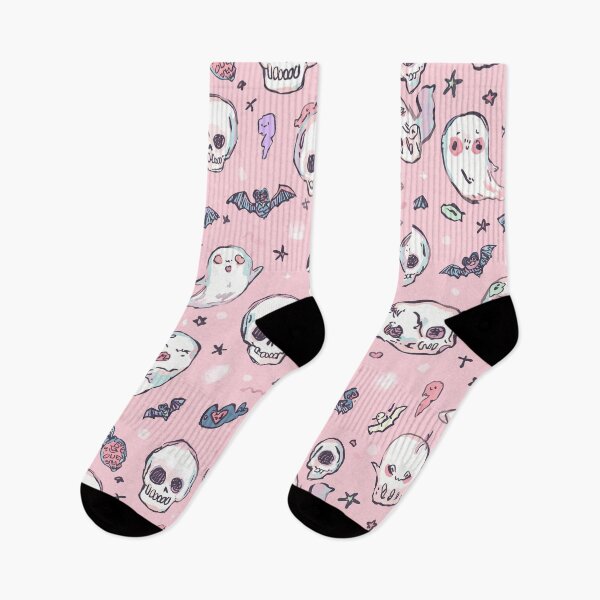 Item preview, Cute Pastel Goth Ghosts And Skulls Pattern designed and sold by DreamLeafCo.