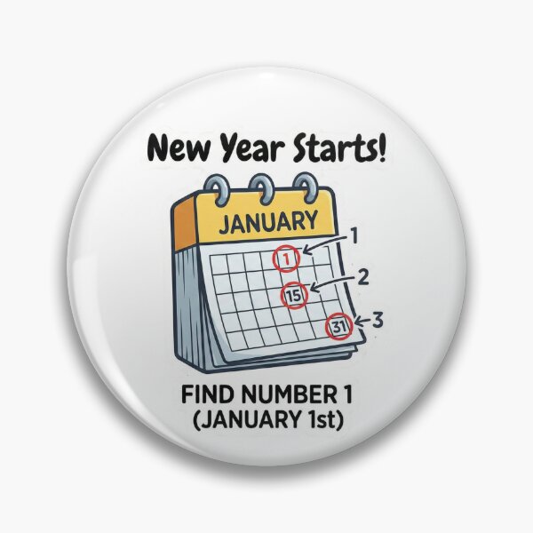 Item preview, New Year Starts! – Find January 1st Calendar Puzzle Sticker for Kids 4-8 designed and sold by MiracleDroplet.