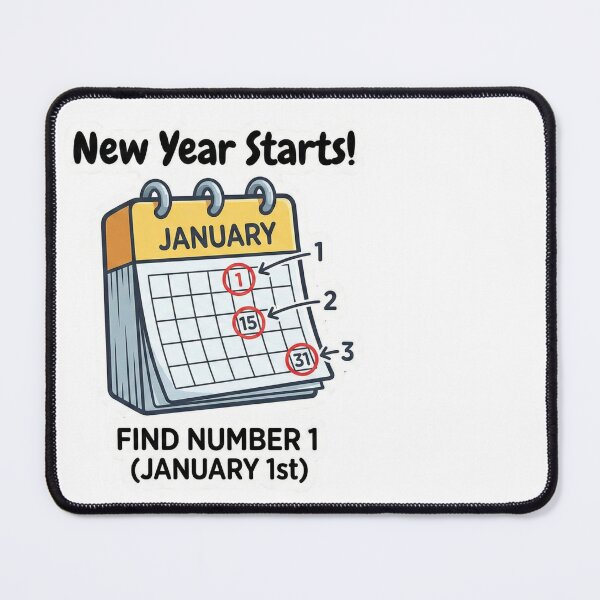 Item preview, New Year Starts! – Find January 1st Calendar Puzzle Sticker for Kids 4-8 designed and sold by MiracleDroplet.