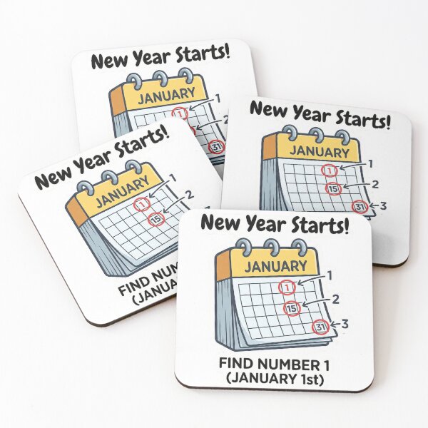 Item preview, New Year Starts! – Find January 1st Calendar Puzzle Sticker for Kids 4-8 designed and sold by MiracleDroplet.