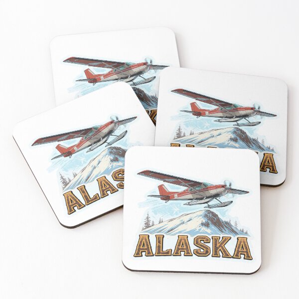 Item preview, Alaska Bush Plane Sticker with Snowy Ridge Landing designed and sold by Gscode.