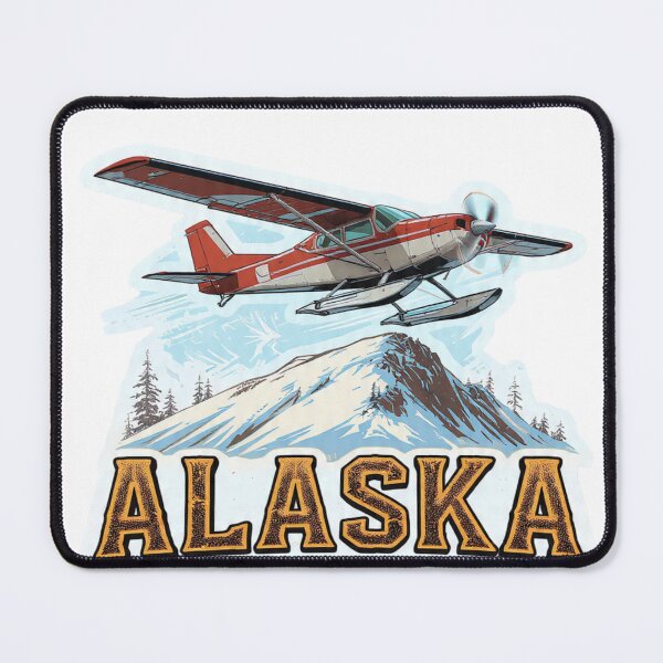 Item preview, Alaska Bush Plane Sticker with Snowy Ridge Landing designed and sold by Gscode.