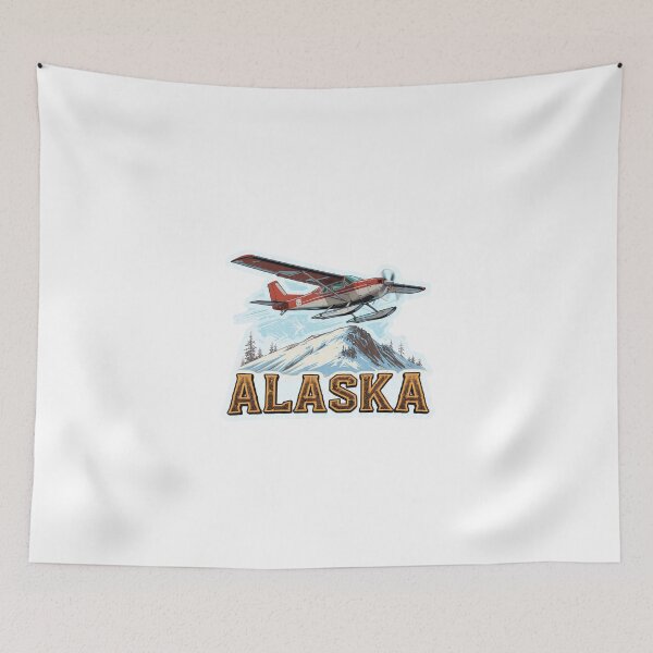 Item preview, Alaska Bush Plane Sticker with Snowy Ridge Landing designed and sold by Gscode.