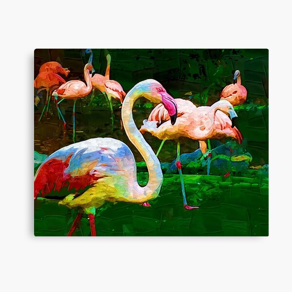 Impasto Flamingo Canvas Print