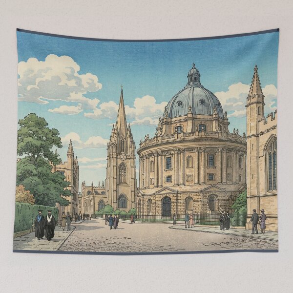 Item preview, The Radcliffe Camera in Oxford University Japanese Woodblock Print designed and sold by Takeda-art.