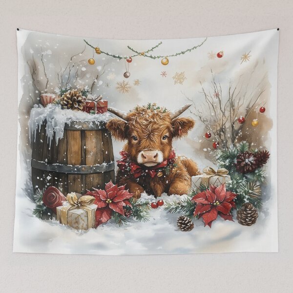 Item preview, Highland Cow Christmas Image designed and sold by PixelExpressStudio.