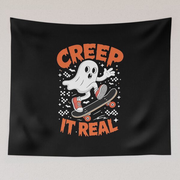 Item preview, Funny Ghost Skateboard Halloween Creep It Real  designed and sold by sparks269.