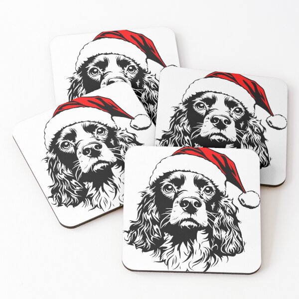 Item preview, Christmas Dog American Cocker Spaniel with Santa Hat designed and sold by BKDIGITALSHOP.