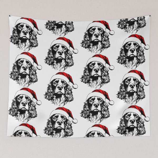 Item preview, Christmas Dog American Cocker Spaniel with Santa Hat designed and sold by BKDIGITALSHOP.