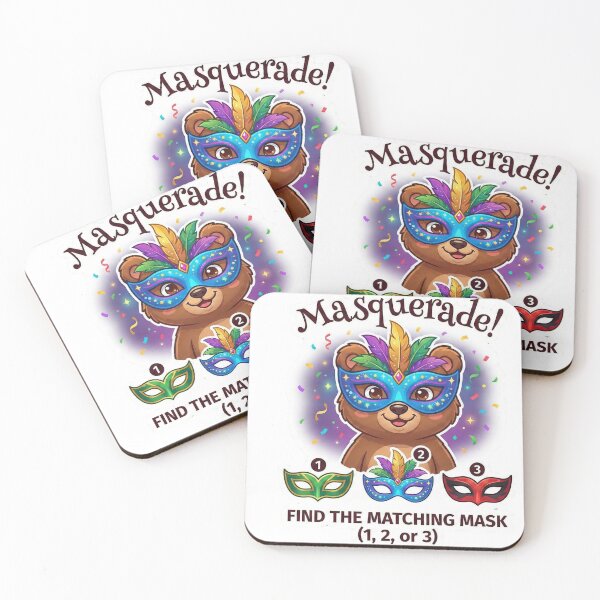 Item preview, Masquerade! Find the Matching Mask – New Year Bear Puzzle Sticker for Kids 4-8 designed and sold by MiracleDroplet.