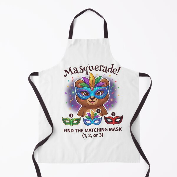 Item preview, Masquerade! Find the Matching Mask – New Year Bear Puzzle Sticker for Kids 4-8 designed and sold by MiracleDroplet.