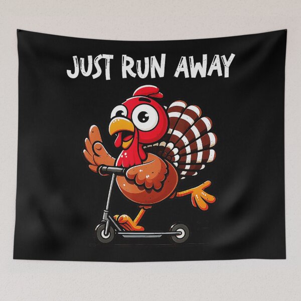 Item preview, Funny Turkey Escapes On Electric Scooter Just Run Away  designed and sold by JEFDodsonArt.