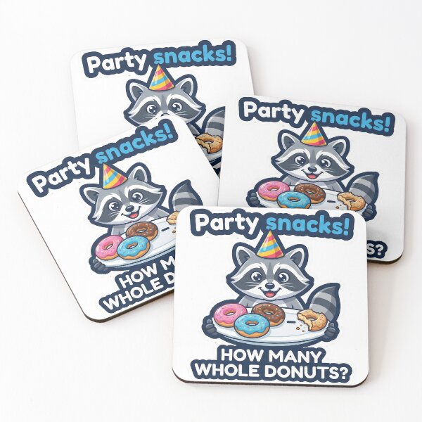 Item preview, Party Snacks! Raccoon & Donuts – How Many Whole Donuts Kids Sticker 4-8 designed and sold by MiracleDroplet.