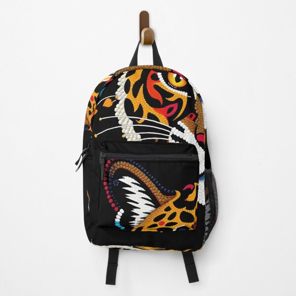 Item preview, Beaded Tiger Head Art With Bright Colors On Black Background designed and sold by LCPcreations.