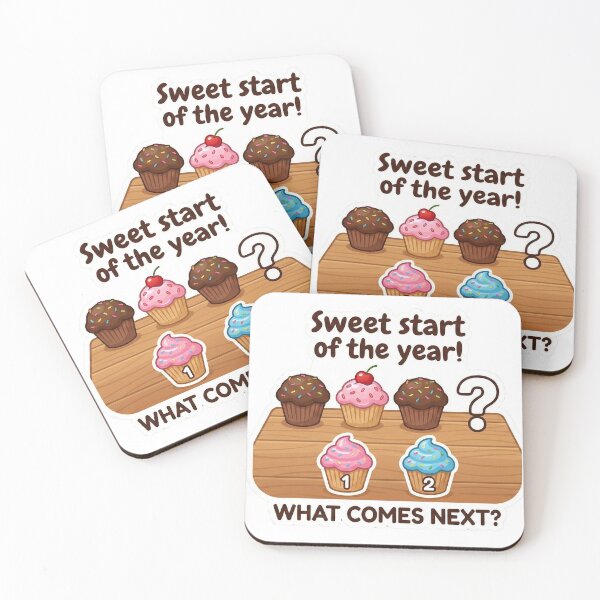 Item preview, Sweet Start of the Year! – What Comes Next Cupcakes Logic Sticker Kids 4-8 designed and sold by MiracleDroplet.