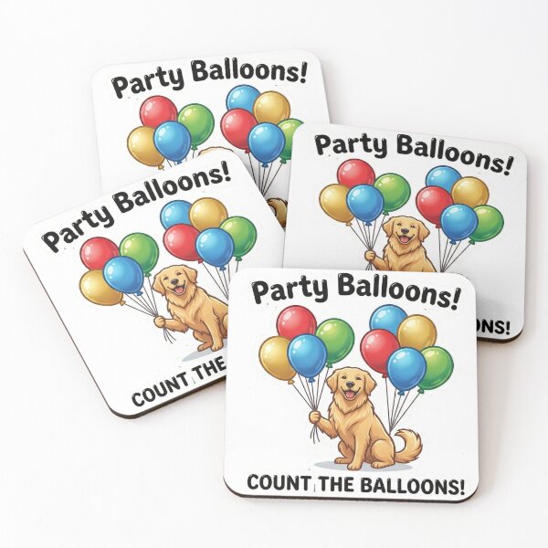 Item preview, Party Balloons! Golden Retriever Count the Balloons – Kids Sticker 4-8 designed and sold by MiracleDroplet.