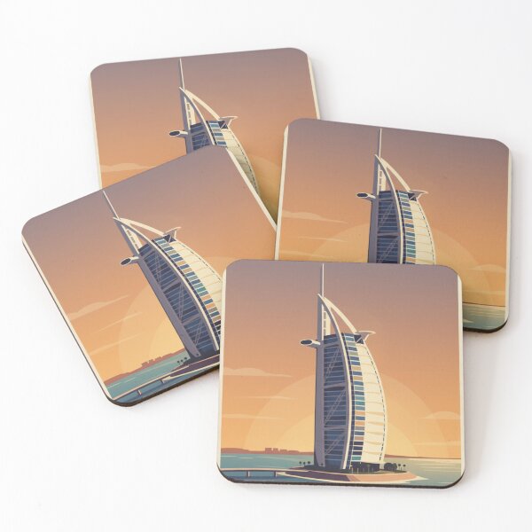 Item preview, Dubai Vintage Travel Art - Burj Al Arab Jumeirah - United Arab Emirates designed and sold by Wanderprintt.