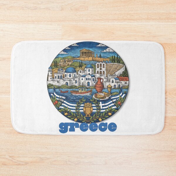 Item preview, Greece in Bloom – A Vibrant Tribute to Culture, Cuisine, and History designed and sold by ForeverPrintsOK.