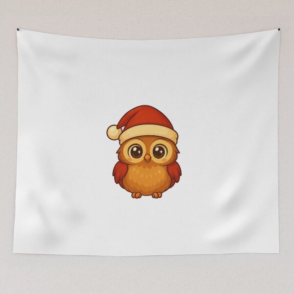Item preview, Christmas Owl with Santa Hat designed and sold by Napini.