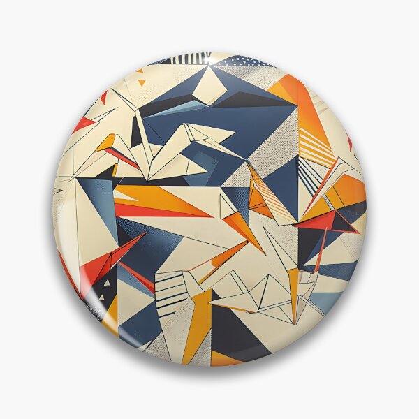 Item preview, Geometric Paper Cranes - Modern Japanese Origami Pattern designed and sold by KaitoJapanDesign.