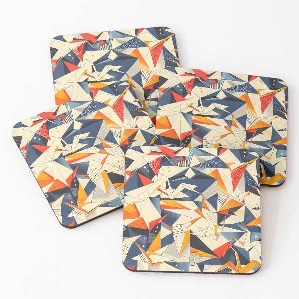 Item preview, Geometric Paper Cranes - Modern Japanese Origami Pattern designed and sold by KaitoJapanDesign.