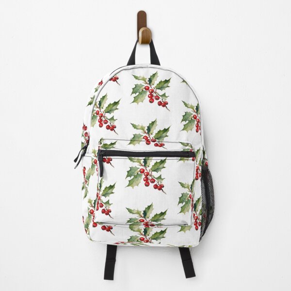 Item preview, Holly Watercolor Minimalist Florals Pattern Green Red ,Christmas Romantic Elegant Pattern designed and sold by KolorellaS.