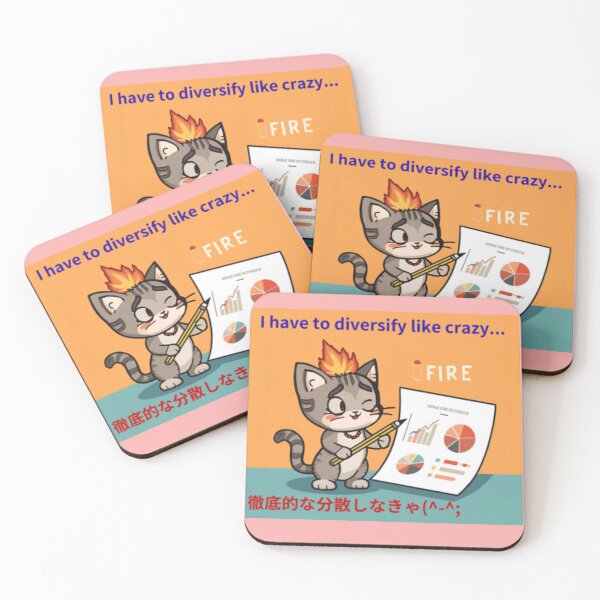 Item preview, A cute cat considering diversified investments, looking at a portfolio.﻿ designed and sold by pinkish-petals.