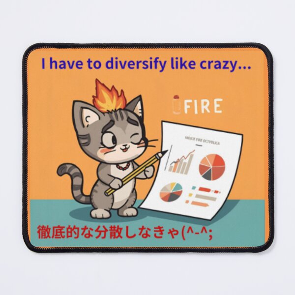 Item preview, A cute cat considering diversified investments, looking at a portfolio. designed and sold by pinkish-petals.