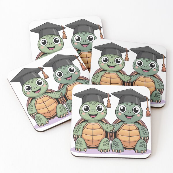 Item preview, Cute Graduation Turtle Twins – Adorable Cartoon Tortoise Graduates designed and sold by Royalsticker.