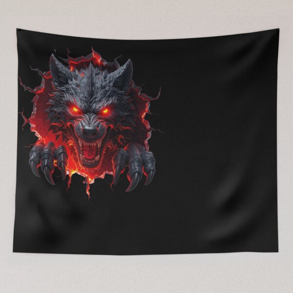 Item preview, Fire wolf Cracking Through t-shirt  designed and sold by Alicjareign.