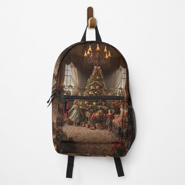 Item preview, Victorian Christmas Scene - Children Around Tree Holiday Art Print designed and sold by freackly.