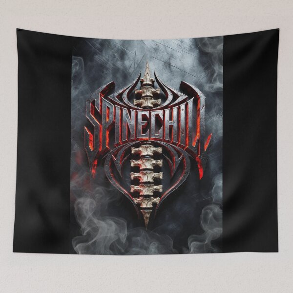 Item preview, Spinechill Inferno Spine Logo – Dark Horror Tribal Metal Emblem designed and sold by Vertura Group.