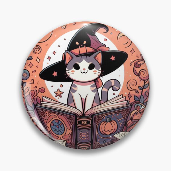 Item preview, Kawaii Halloween Witch Cat Magic Spellbook designed and sold by BigBlueArt.