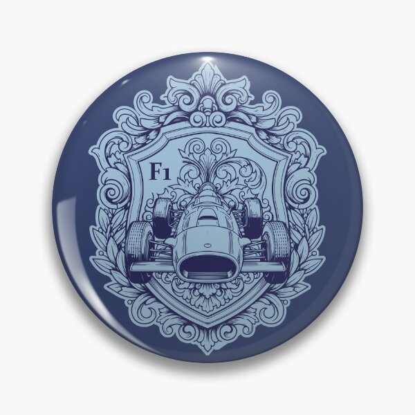 Item preview, Ornate Blue F1 Classic Racer Shield Emblem designed and sold by KiwiRider.