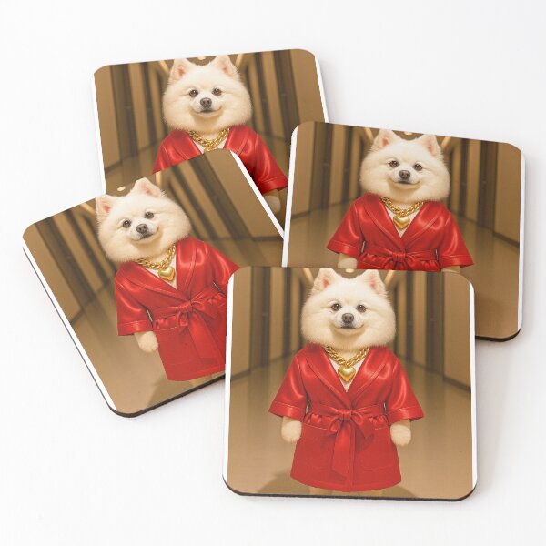 Item preview, Luxury Red Robe Pup – The Must-Have Dog Fashion Artwork designed and sold by Sim shin.