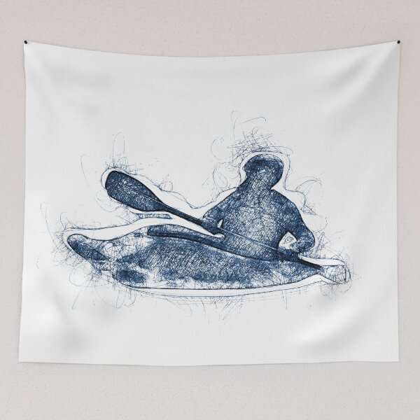 Item preview, Abstract Paddler Linework Illustration for Kayakers - Adventure Sports Graphic Design designed and sold by Lena Cox Studio.