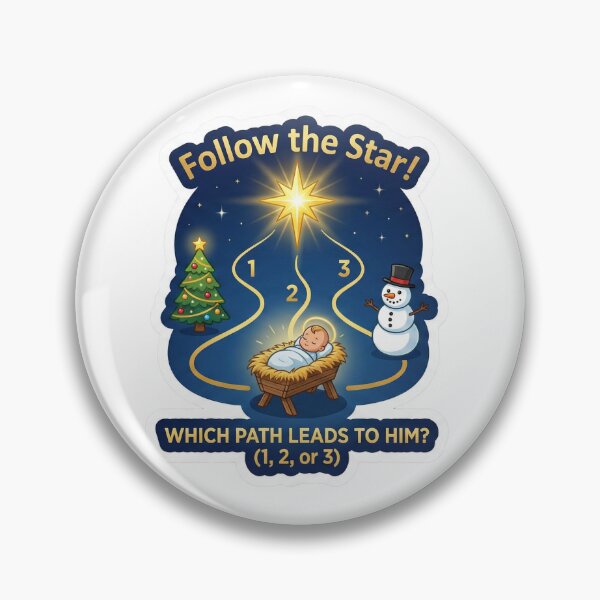 Item preview, Follow the Star! Which Path Leads to Baby Jesus – Christmas Logic Sticker Kids 4-8 designed and sold by MiracleDroplet.