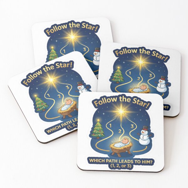 Item preview, Follow the Star! Which Path Leads to Baby Jesus – Christmas Logic Sticker Kids 4-8 designed and sold by MiracleDroplet.