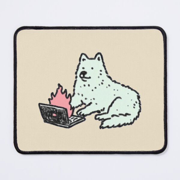 Item preview, Fire Laptop Dog, pastel sketch illustration designed and sold by Magnificent Lizard.