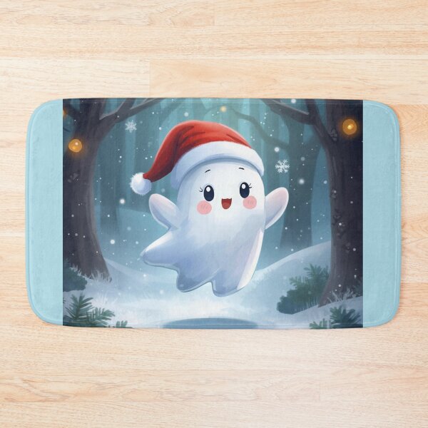 Item preview, Cute Christmas Ghost – Kawaii Winter Holiday Spirit designed and sold by Dream Magic Co.