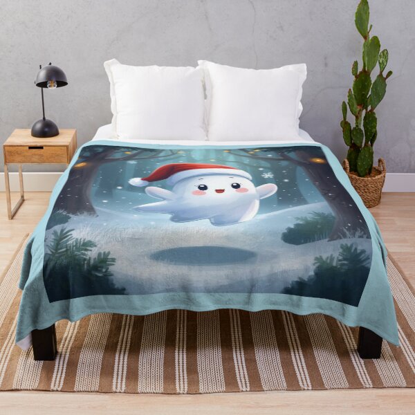 Item preview, Cute Christmas Ghost – Kawaii Winter Holiday Spirit designed and sold by Dream Magic Co.