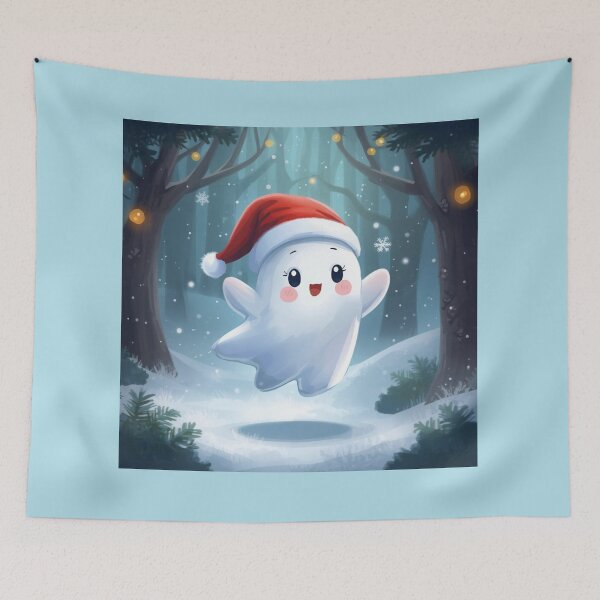 Item preview, Cute Christmas Ghost – Kawaii Winter Holiday Spirit designed and sold by Dream Magic Co.