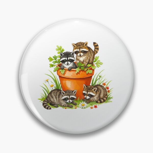 Item preview, Baby Raccoons In Pot Cute Wildlife designed and sold by TeeARTHY.