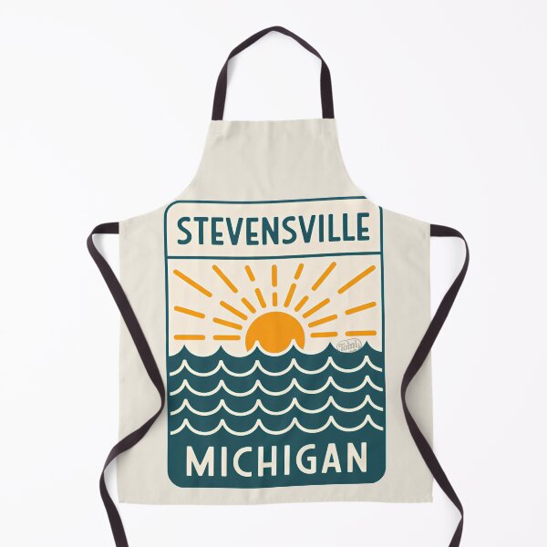 Item preview, Stevensville Michigan - Retro Beach Sign designed and sold by TheOldMittenIllustrated.