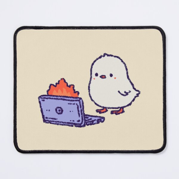 Item preview, Fire Laptop Chick, whimsical chick with a flaming laptop designed and sold by Magnificent Lizard.