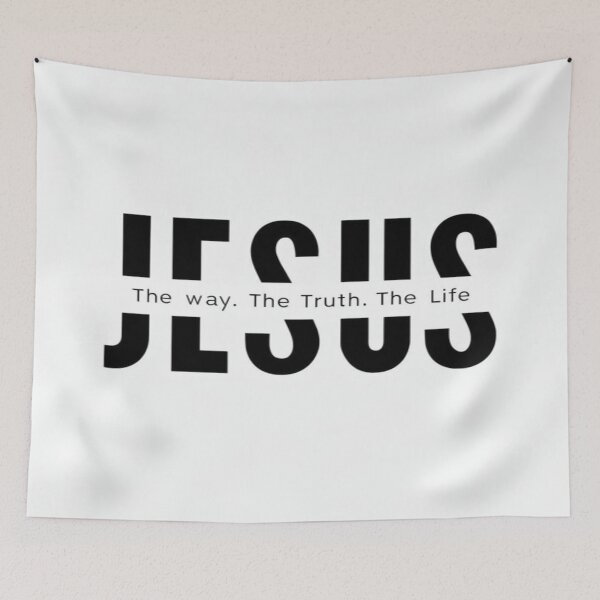 Item preview, Jesus Typography Design – The Way, The Truth, The Life – Christian Faith Statement Art designed and sold by Bright Nest Studio.