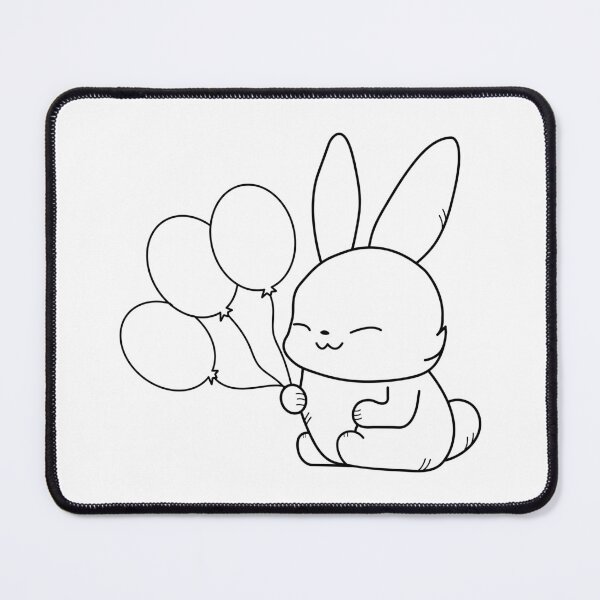 Item preview, A kawaii coloring page featuring a cute bunny and balloons. designed and sold by IrinaCuteLab.