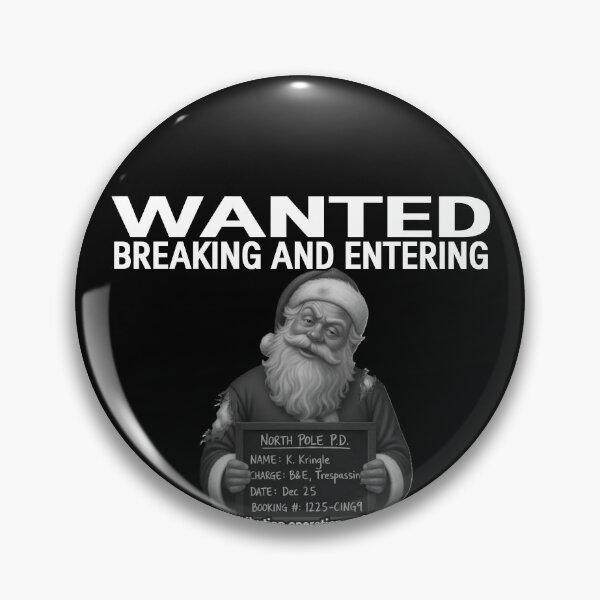 Item preview, WANTED: Santa Claus Mugshot - K. Kringle - Breaking and Entering, Tax Evasion, & Elf Labor Violations designed and sold by A-T-H.