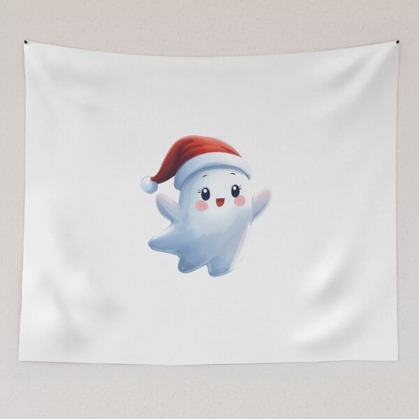 Item preview, Cute Christmas Ghost – Kawaii Winter Holiday Spirit designed and sold by Dream Magic Co.