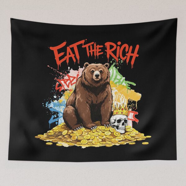 Item preview, Eat The Rich Bear Political Graffiti designed and sold by TeeARTHY.